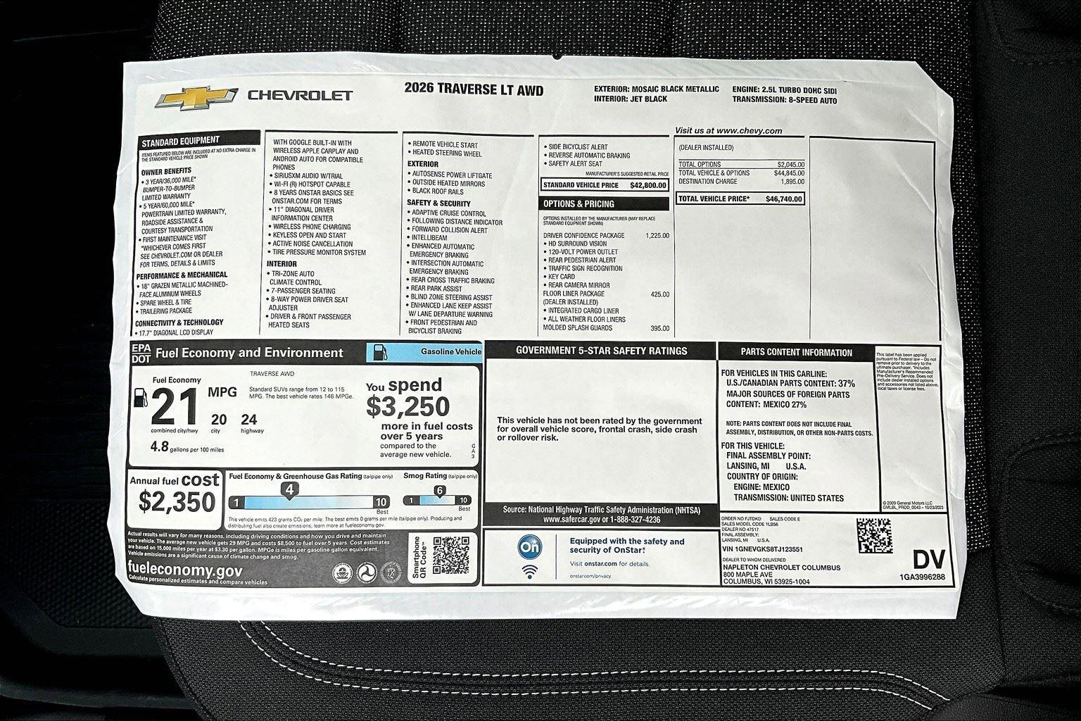 New 2026 Chevrolet Traverse LT w/ Driver Confidence Package image 14