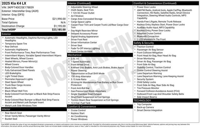 Certified 2025 Kia K4 FWD image 33