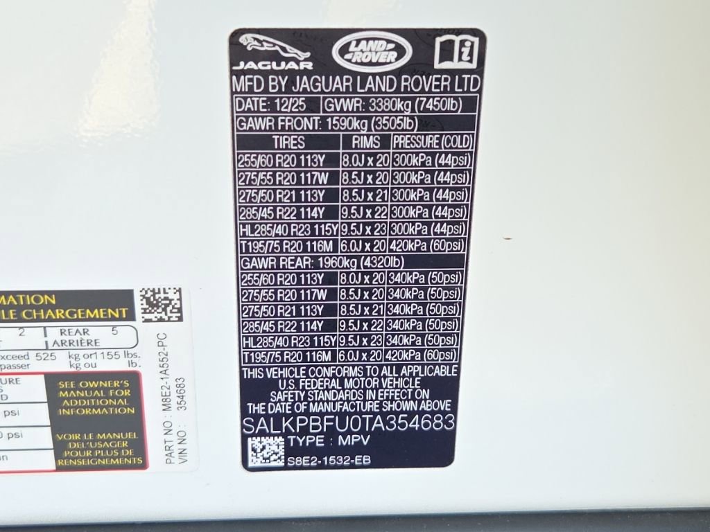 New 2026 Land Rover Range Rover Long Wheelbase SE AWD/4WD image 30