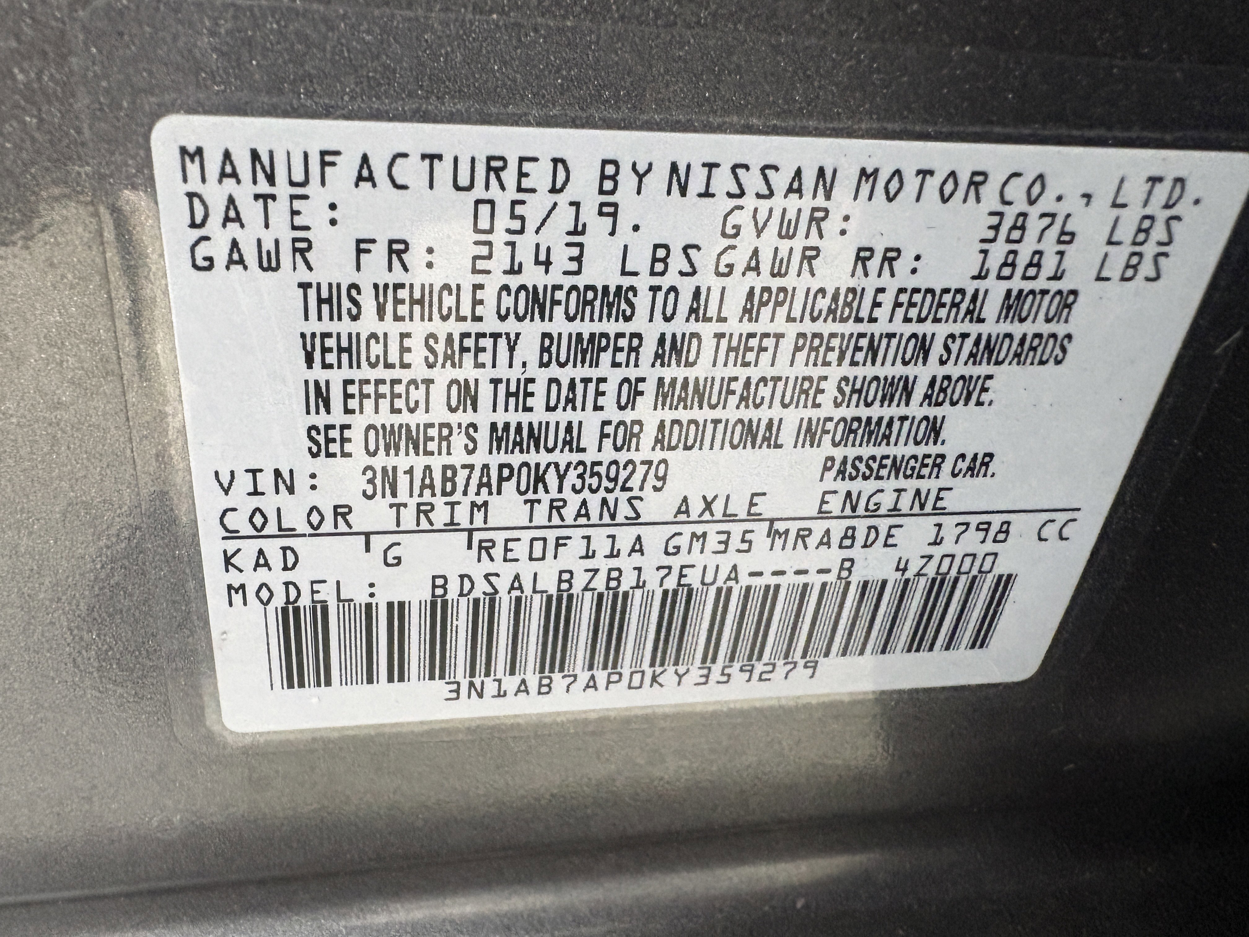 Used 2019 Nissan Sentra S image 32