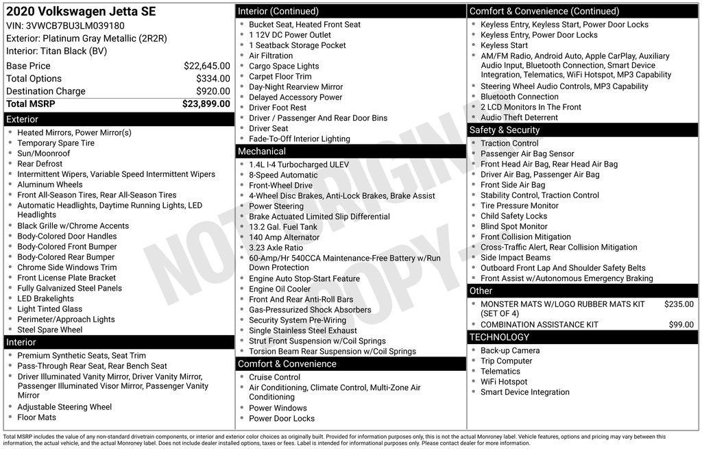 Used 2020 Volkswagen Jetta SE image 17