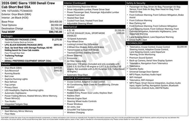 New 2026 GMC Sierra 1500 Denali w/ Technology Package AWD/4WD image 2