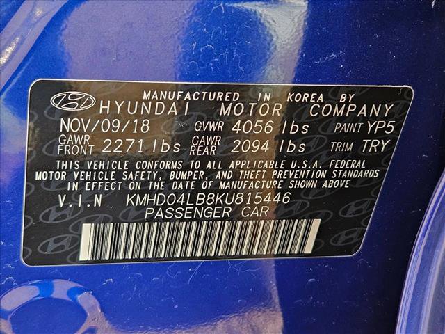 Used 2019 Hyundai Elantra Sport w/ Premium Package 03 image 23