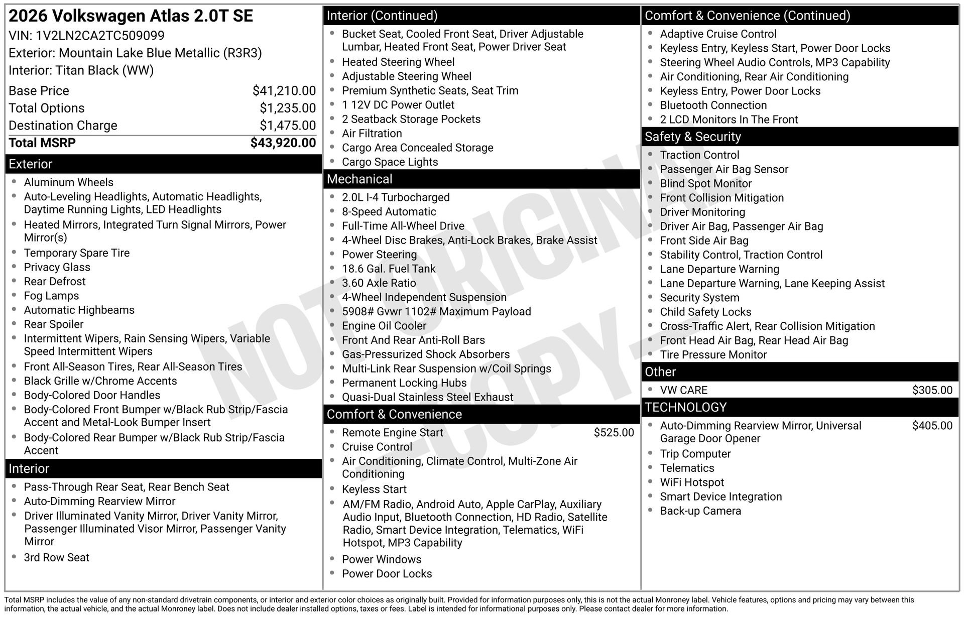 Used 2026 Volkswagen Atlas SE AWD/4WD image 3