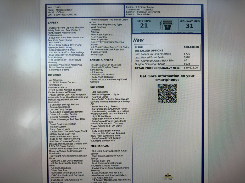 Used 2015 Mercedes-Benz C 300 Sedan image 16