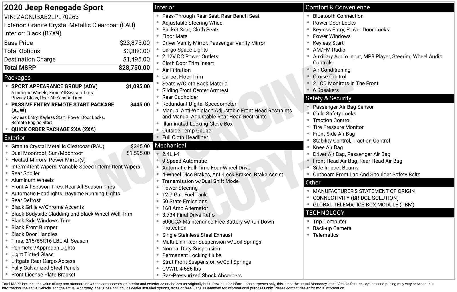 Used 2020 Jeep Renegade Sport w/ Sport Appearance Group image 33