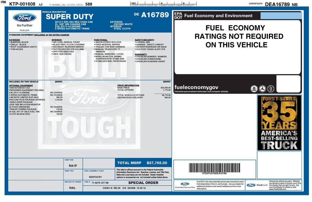 Used 2013 Ford F550 2WD Regular Cab Super Duty w/ Payload Upgrade Pkg image 9