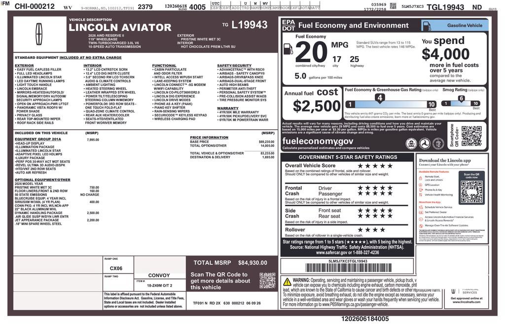 New 2026 Lincoln Aviator Reserve AWD/4WD image 6