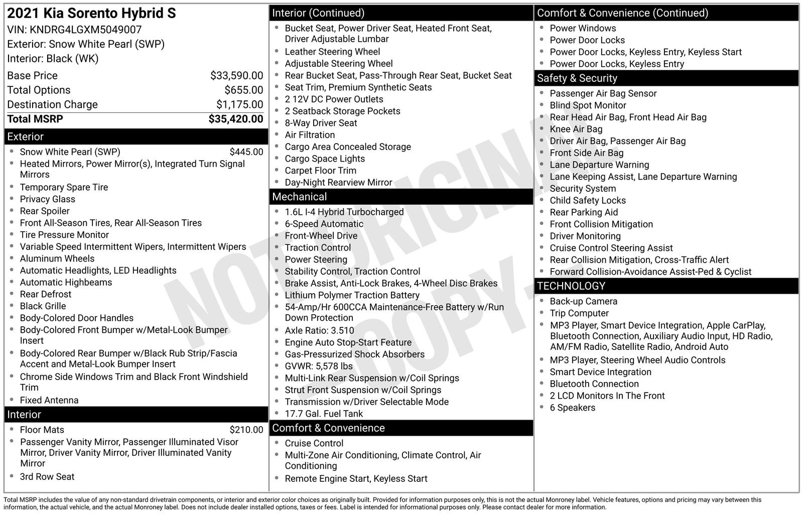 Certified 2021 Kia Sorento S FWD image 31