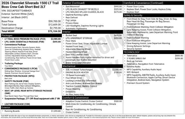New 2026 Chevrolet Silverado 1500 LT Trail Boss w/ LT Trail Boss Premium Package AWD/4WD image 4