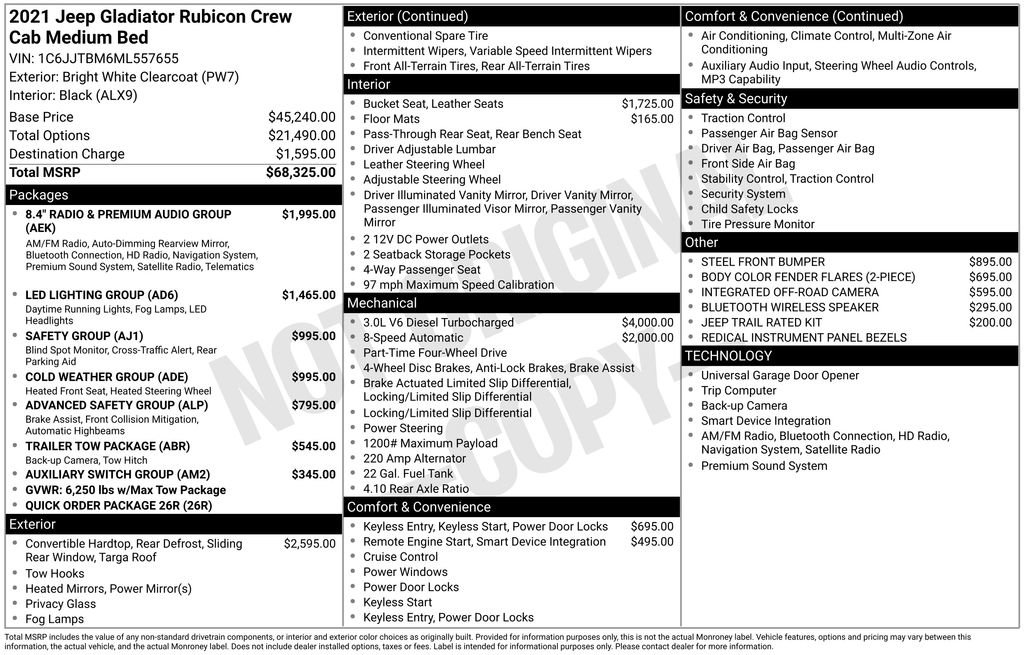 Used 2021 Jeep Gladiator Rubicon AWD/4WD image 39