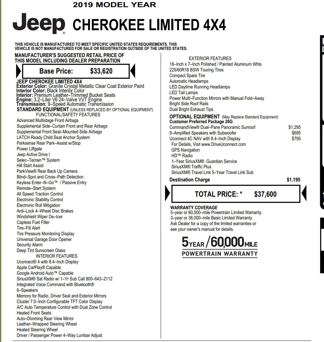 Used 2019 Jeep Cherokee Limited image 2