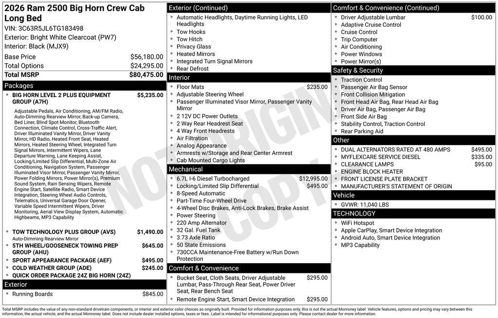 New 2026 RAM 2500 Big Horn image 4