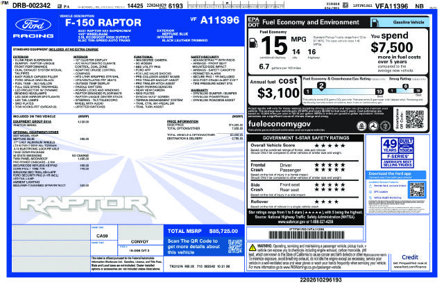 New 2027 Ford F150 Raptor AWD/4WD image 2
