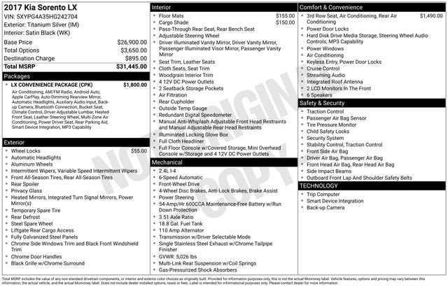 Used 2017 Kia Sorento LX w/ LX Convenience Package image 5