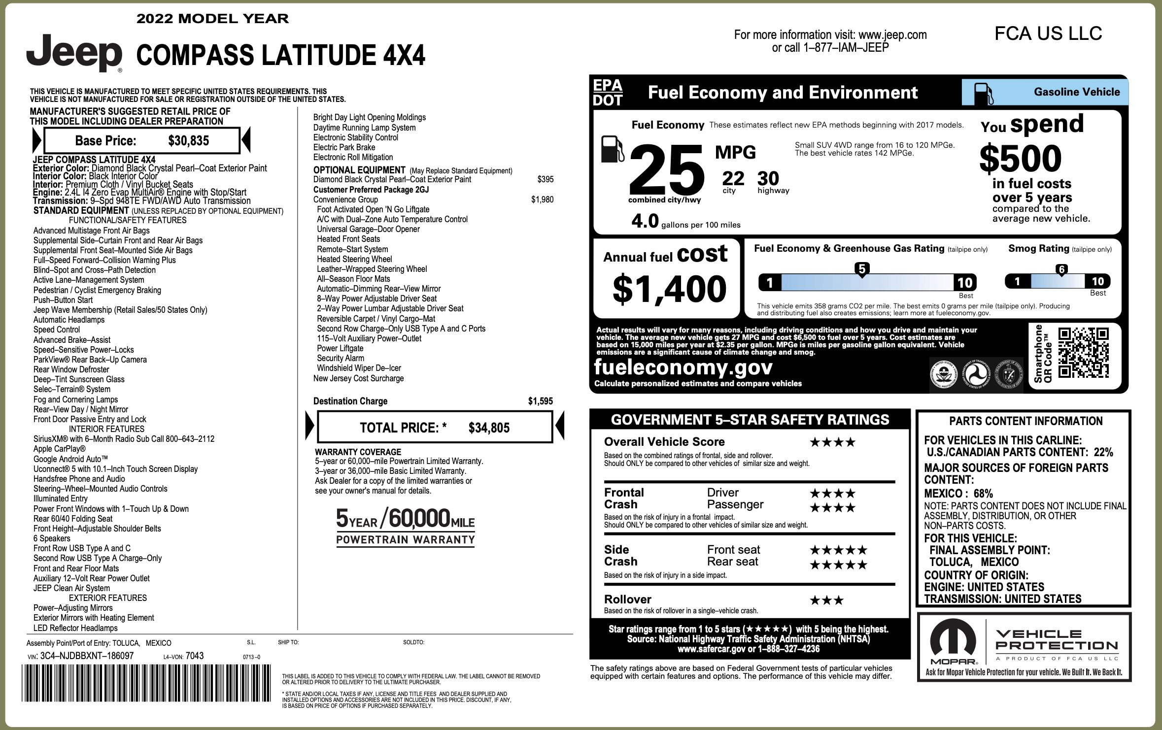 Used 2022 Jeep Compass Latitude w/ Convenience Group image 3