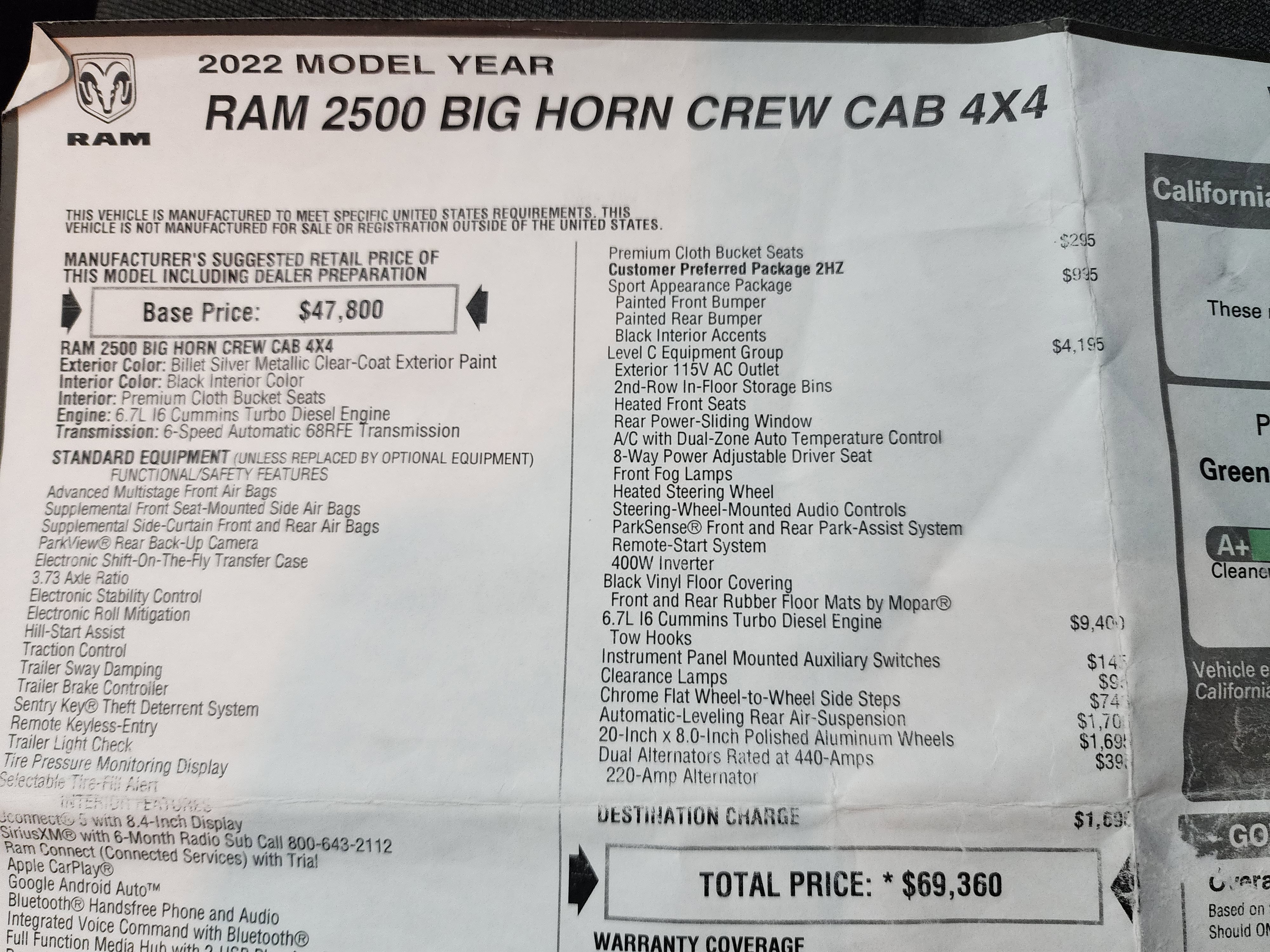 Used 2022 RAM 2500 Big Horn w/ Level C Equiment Group image 48