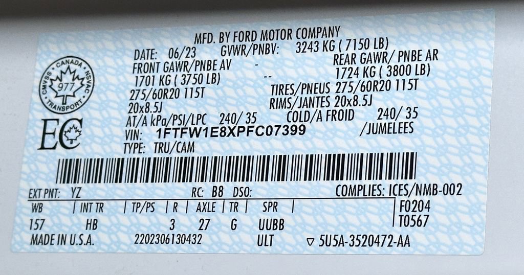 Certified 2023 Ford F150 Lariat w/ Equipment Group 502A High image 60