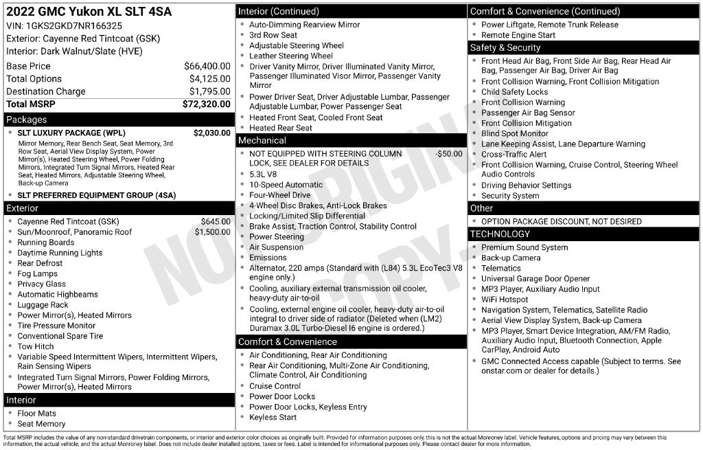 Used 2022 GMC Yukon XL SLT w/ SLT Luxury Package AWD/4WD image 44