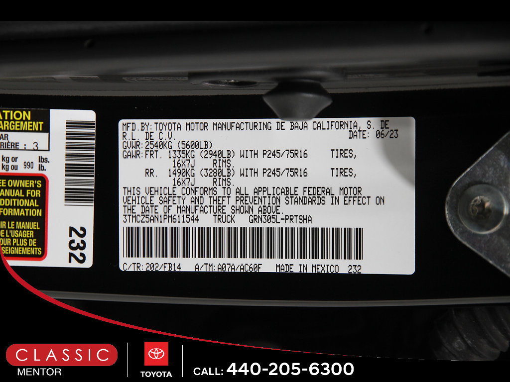 Certified 2023 Toyota Tacoma SR AWD/4WD image 20
