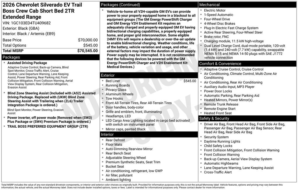 New 2026 Chevrolet Silverado EV Trail Boss image 5