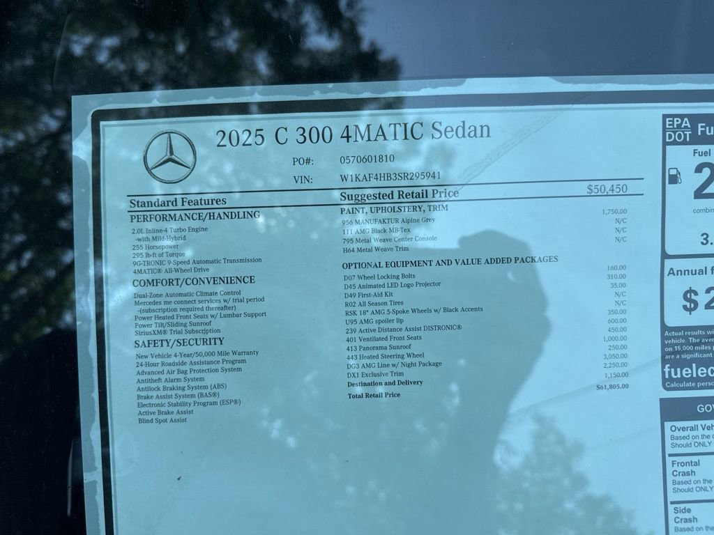 New 2025 Mercedes-Benz C 300 4MATIC Sedan image 13