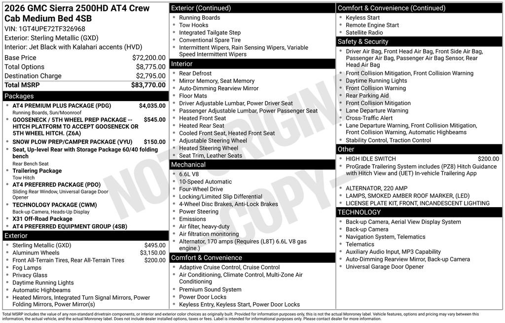 New 2026 GMC Sierra 2500 AT4 w/ AT4 Premium Plus Package AWD/4WD image 5