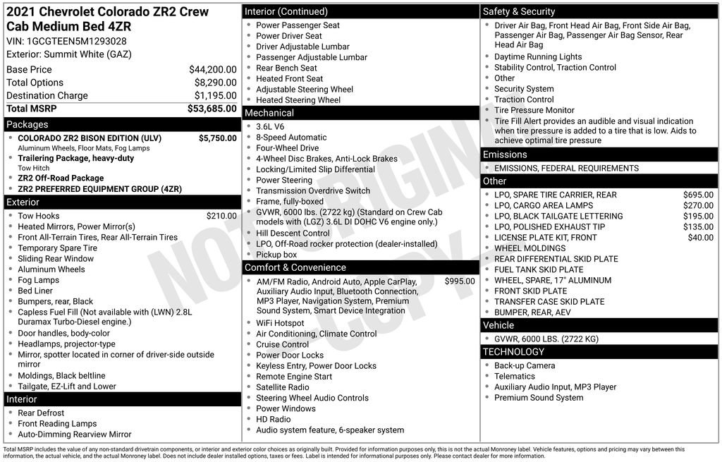 Certified 2021 Chevrolet Colorado ZR2 w/ Colorado ZR2 Bison Edition image 4