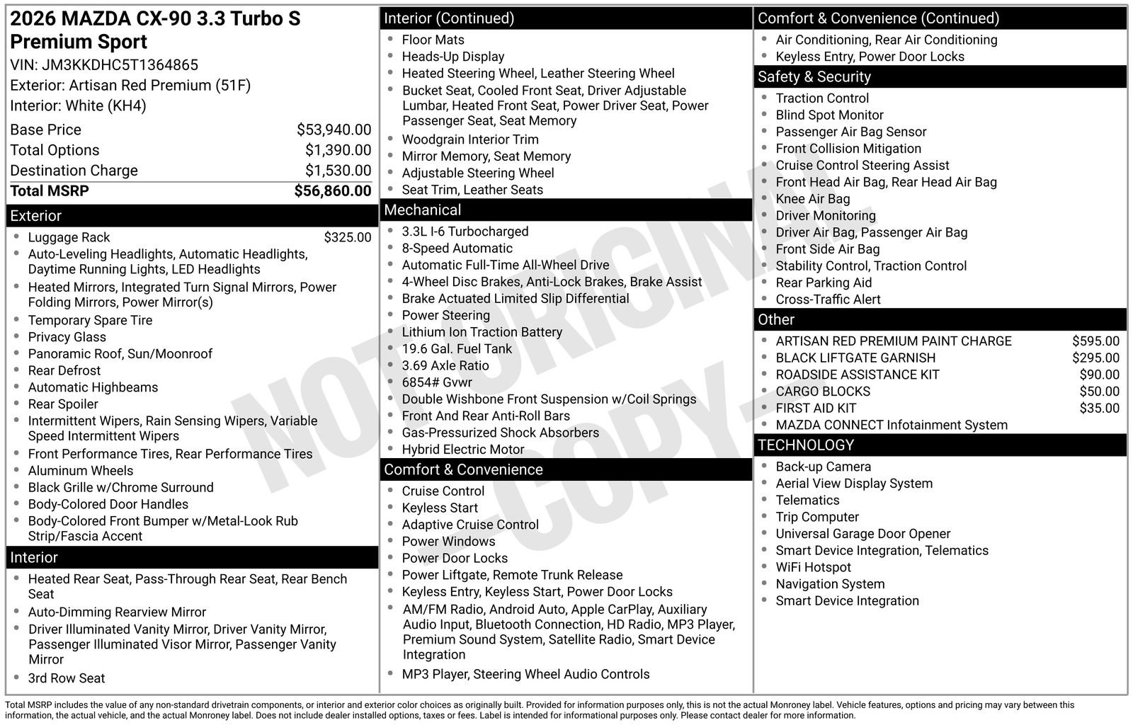 Used 2026 MAZDA CX-90 3.3 Turbo S w/ Premium Package image 36