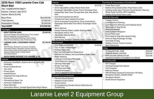 Used 2026 RAM 1500 Laramie w/ Night Edition image 3