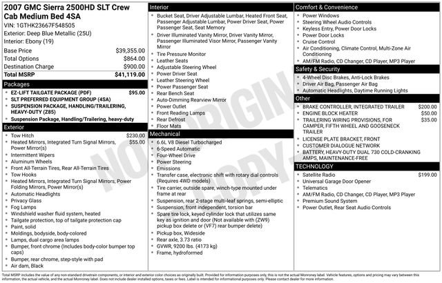 Used 2007 GMC Sierra 2500 SLT w/ EZ-Lift Tailgate Package AWD/4WD image 3