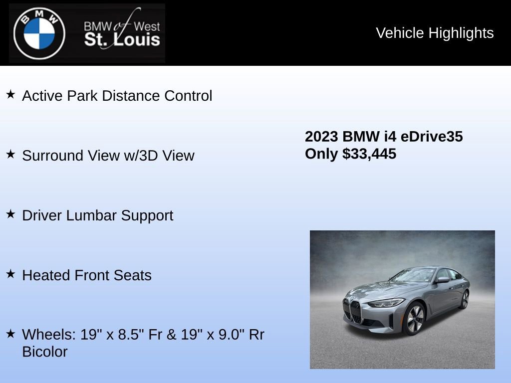 Used 2023 BMW i4 eDrive35 w/ Parking Assistance Package RWD image 24