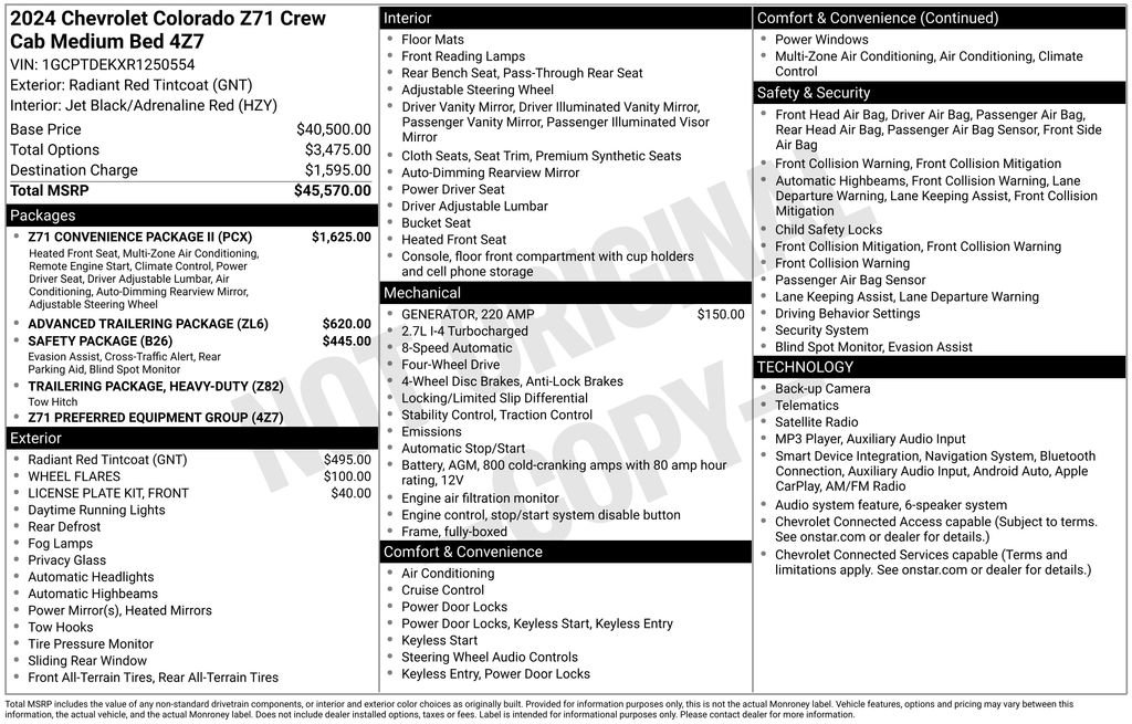 Used 2024 Chevrolet Colorado Z71 w/ Z71 Convenience Package 2 AWD/4WD image 4