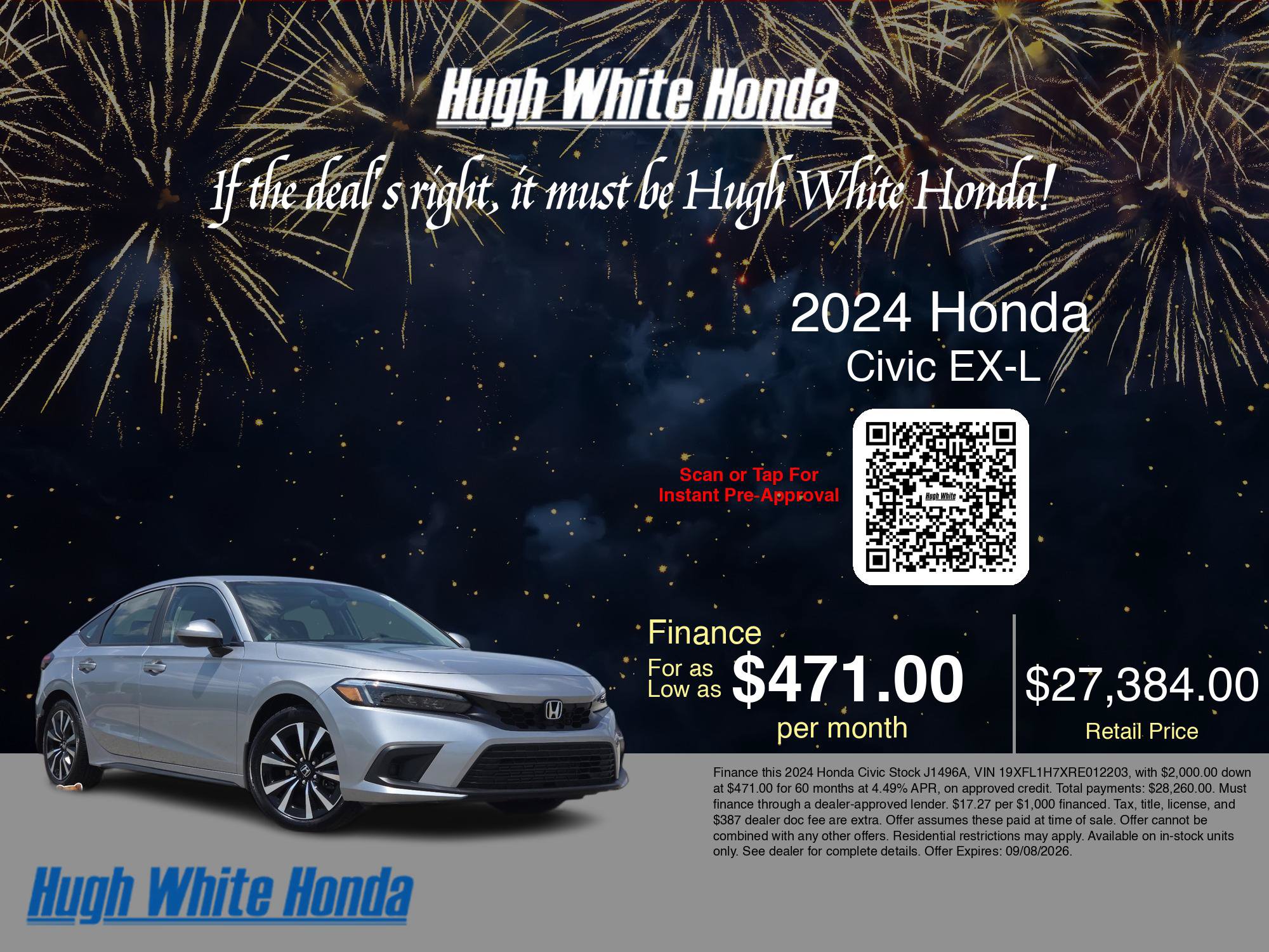 Used 2024 Honda Civic EX-L image 3