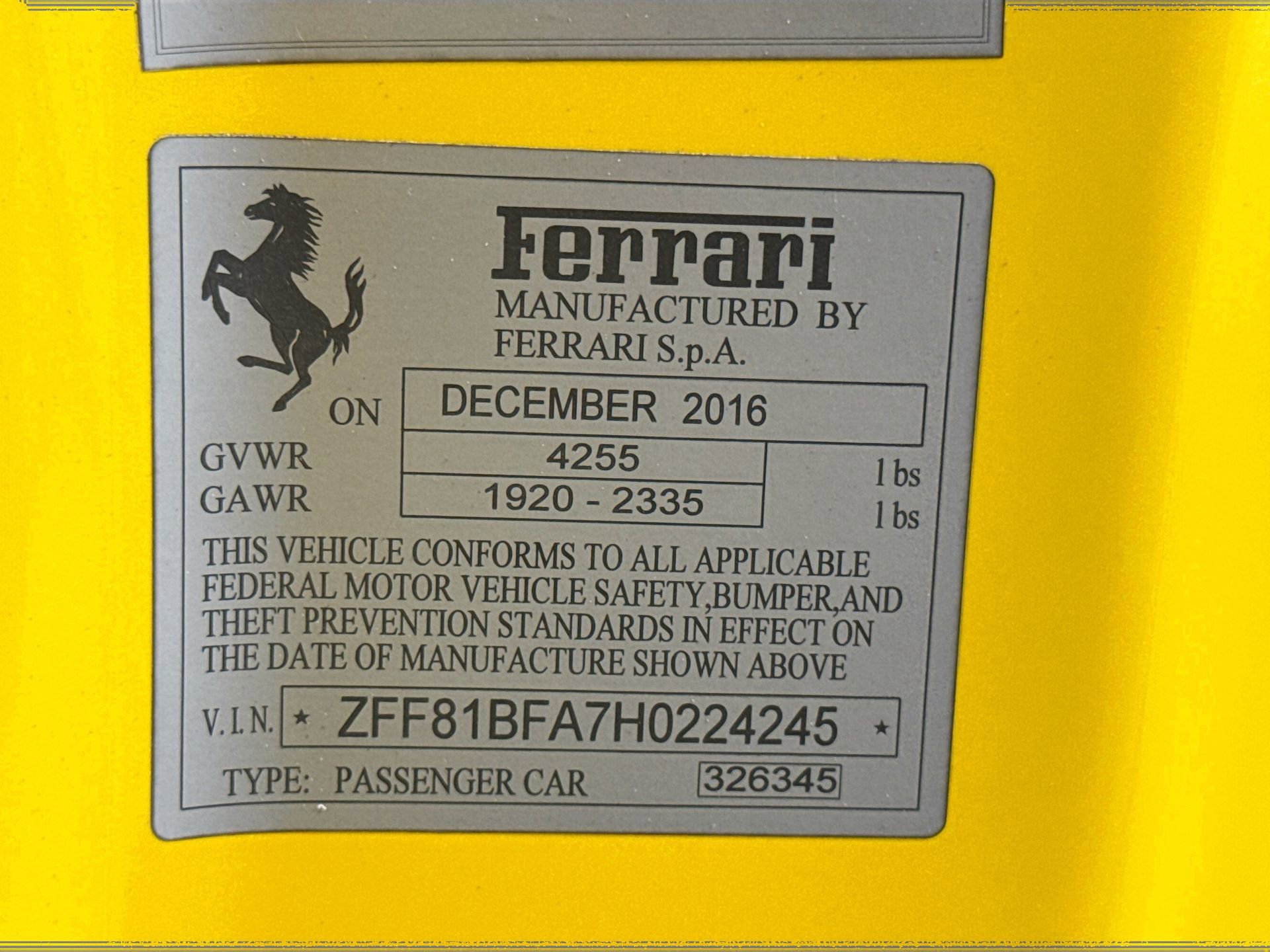 Certified 2017 Ferrari F12tdf RWD image 27