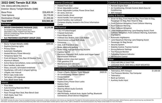Certified 2022 GMC Terrain SLE w/ Driver Convenience Package FWD image 2