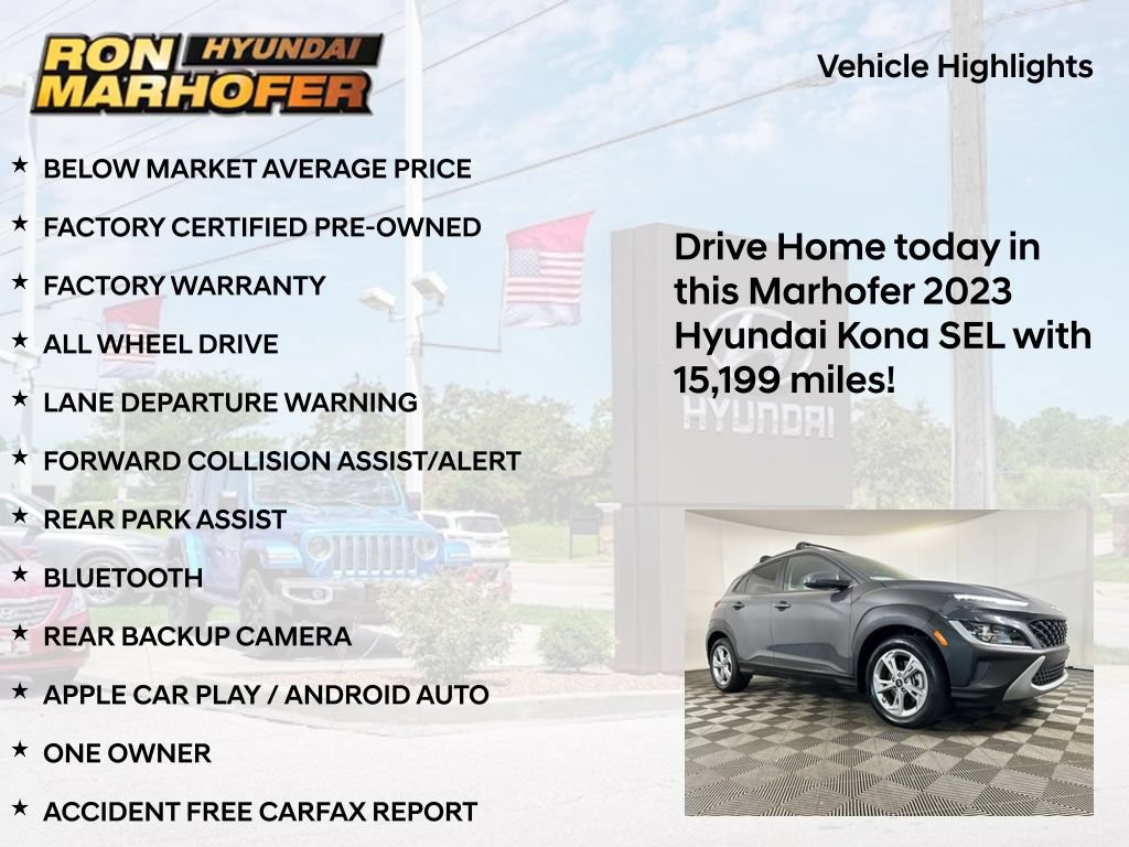 Certified 2023 Hyundai Kona SEL w/ Cargo Package AWD/4WD image 15