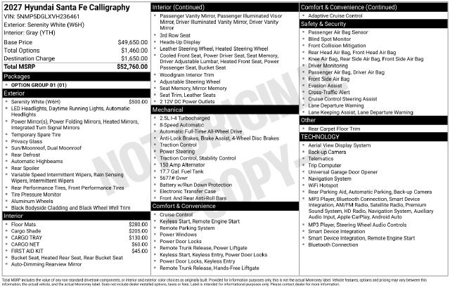 New 2027 Hyundai Santa Fe Calligraphy AWD/4WD image 27