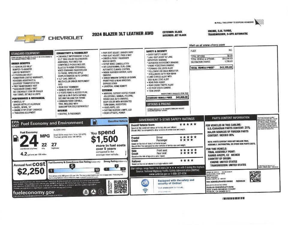 Used 2024 Chevrolet Blazer LT image 2