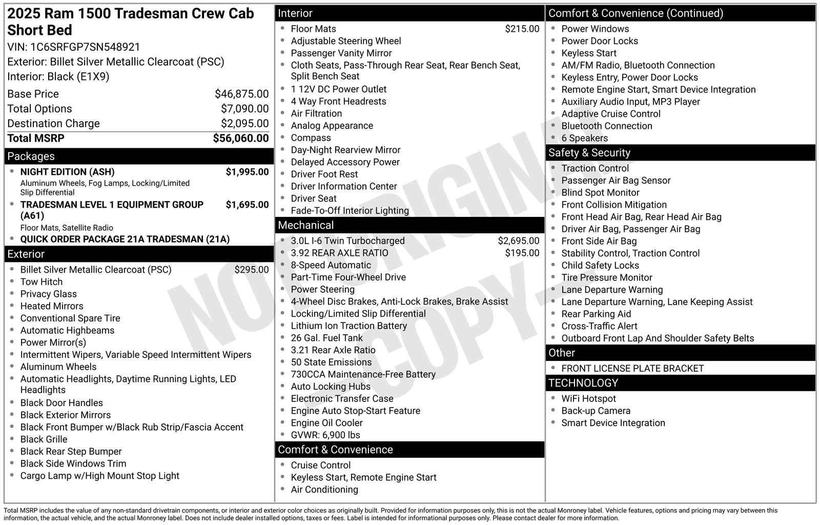 Used 2025 RAM 1500 Tradesman w/ Night Edition image 8