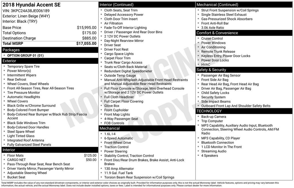 Used 2018 Hyundai Accent SE