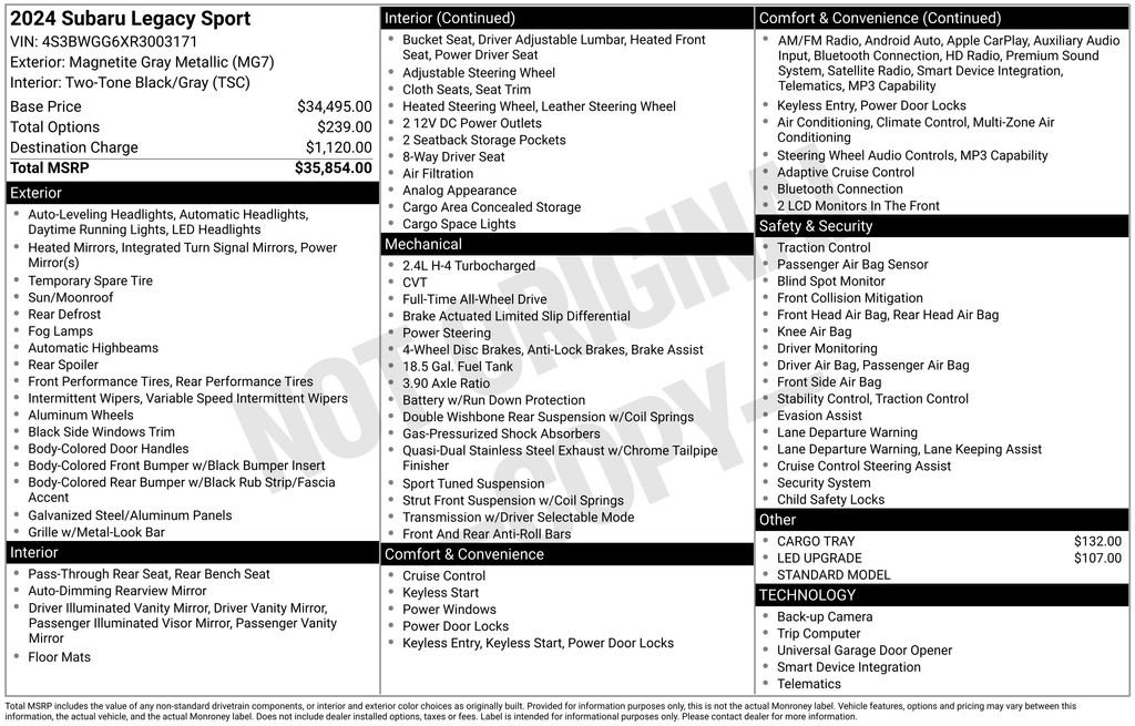 Used 2024 Subaru Legacy Sport image 20