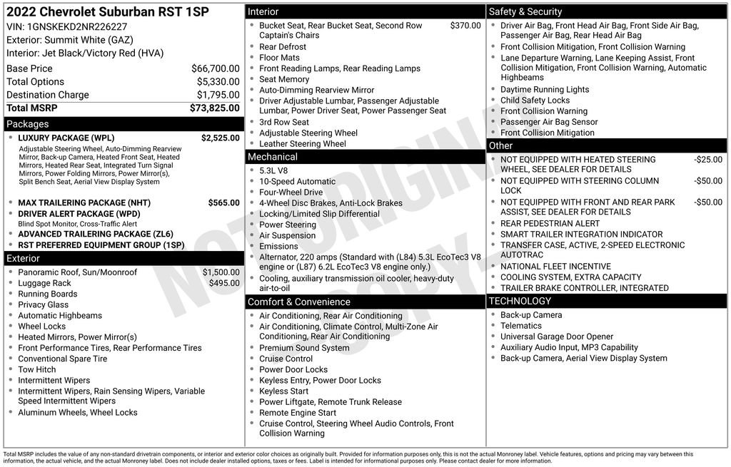 Used 2022 Chevrolet Suburban RST w/ Luxury Package AWD/4WD image 44
