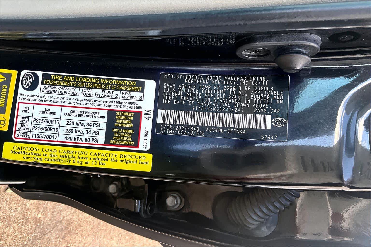 Used 2011 Toyota Camry LE w/ LE Extra-Value Pkg FWD image 32