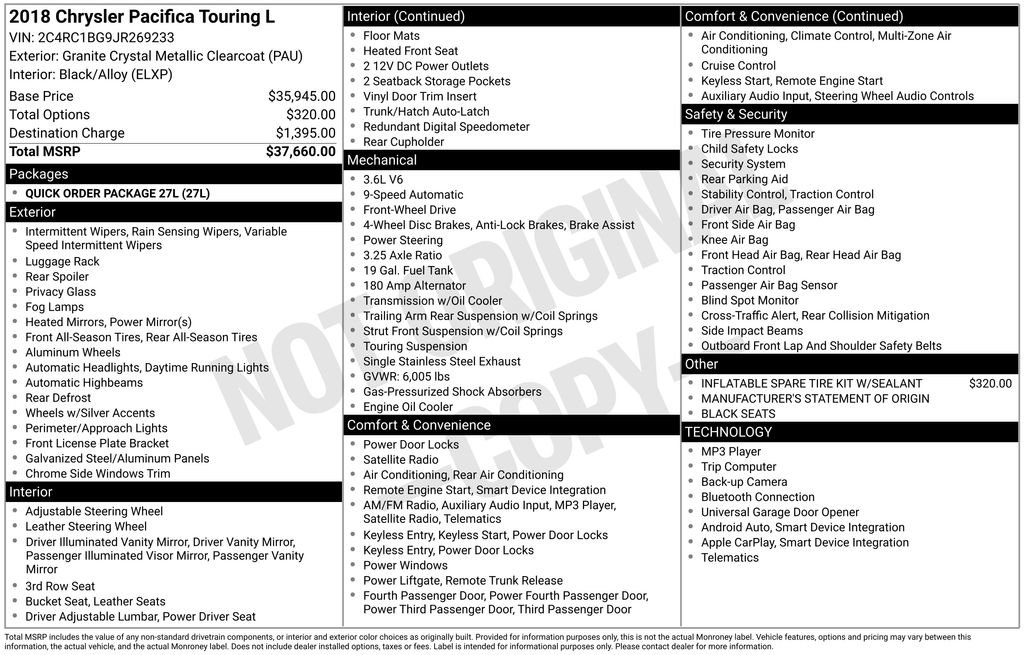 Used 2018 Chrysler Pacifica Touring-L FWD image 6