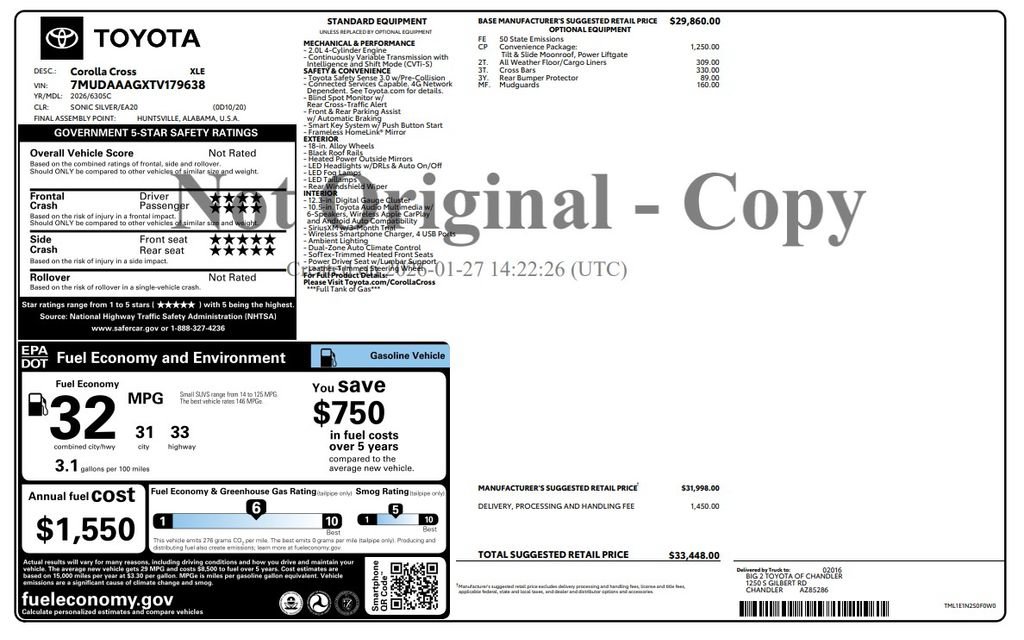 Used 2026 Toyota Corolla Cross XLE w/ Convenience Package FWD image 4