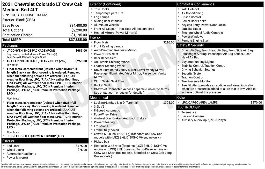 Used 2021 Chevrolet Colorado LT w/ LT Convenience Package image 11