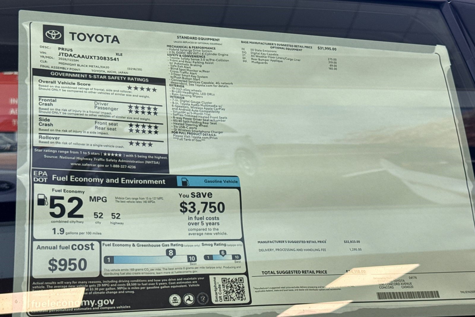 New 2026 Toyota Prius XLE FWD image 25