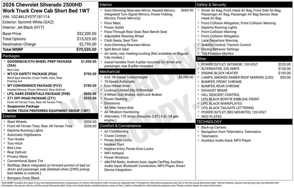 New 2026 Chevrolet Silverado 2500 W/T image 11