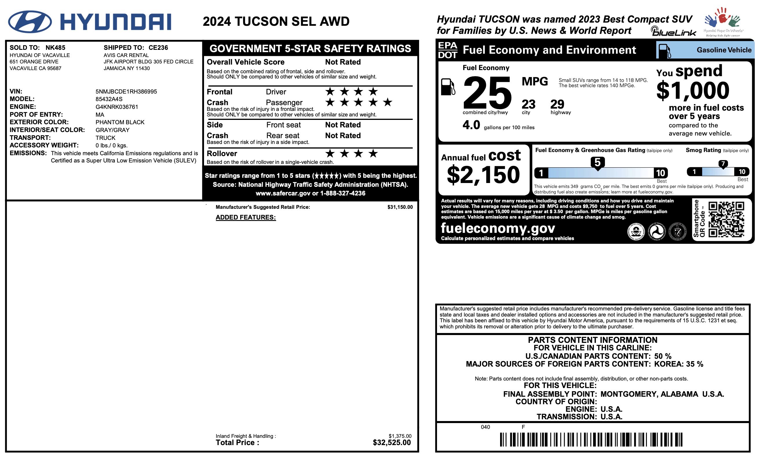 Used 2024 Hyundai Tucson SEL AWD/4WD image 4